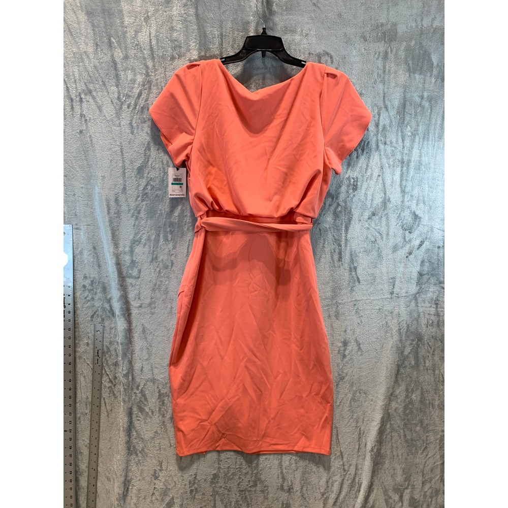 Kensie Womens Coral Short Sleeve Tie Waist Tulip Skirt Sheath Dress KDTP2921 16